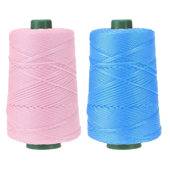 Polyester Macrame Cord, Polypropylene Craft Crochet Bag Rope Yarn for DIY Projects Light Pink/Light Blue