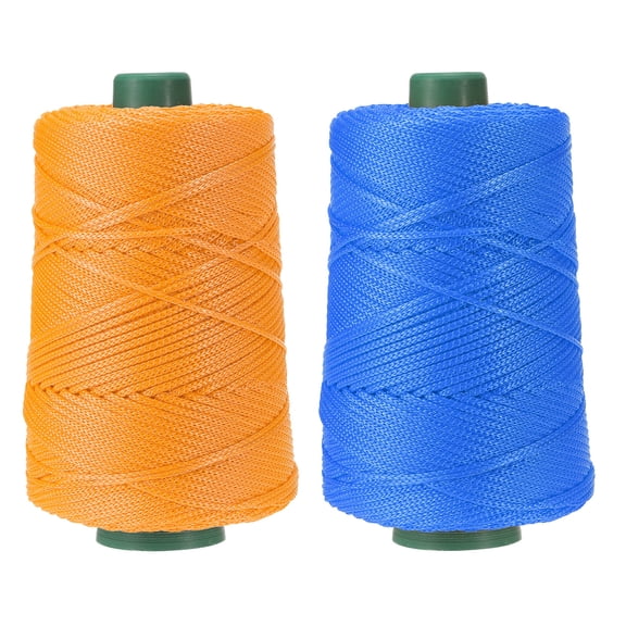 Polyester Macrame Cord, Polypropylene Craft Crochet Bag Rope Yarn for DIY Projects Orange/Blue