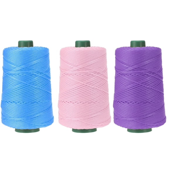Uxcell Polyester Macrame Cord, 3mm x 219 Yards Polypropylene Cords for DIY Crafts - (3 Pack, Light Blue/Light Pink/Purple)