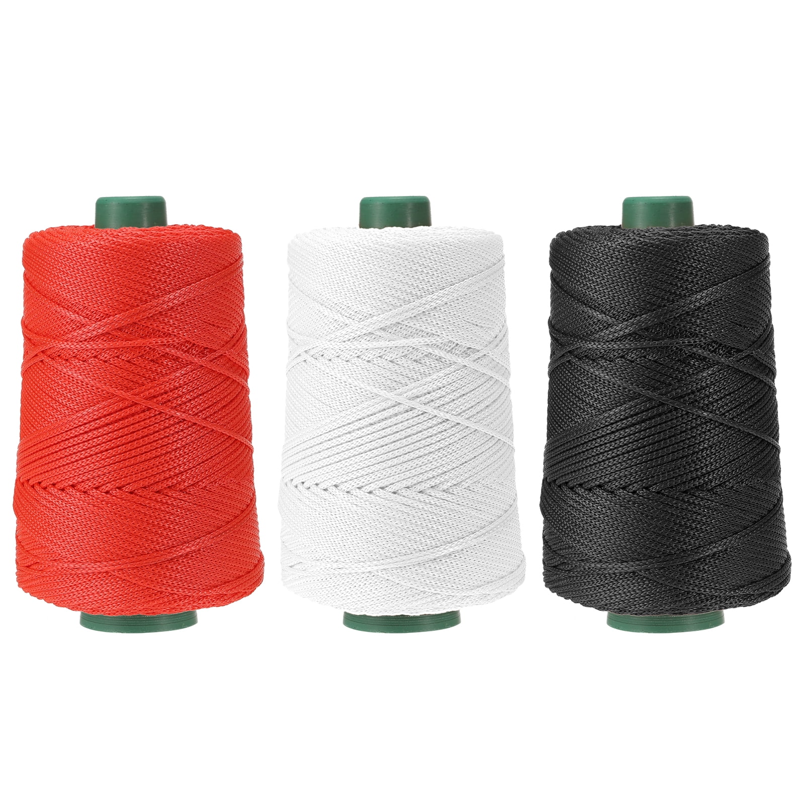 Uxcell Polyester Macrame Cord, 3mm x 219 Yards Polypropylene Cords for DIY Crafts - (3 Pack, Red/White/Black)