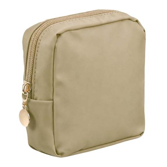 Uxcell Polyester Makeup Bags Small Cute Cosmetic Zipper Pouch Purse Khaki