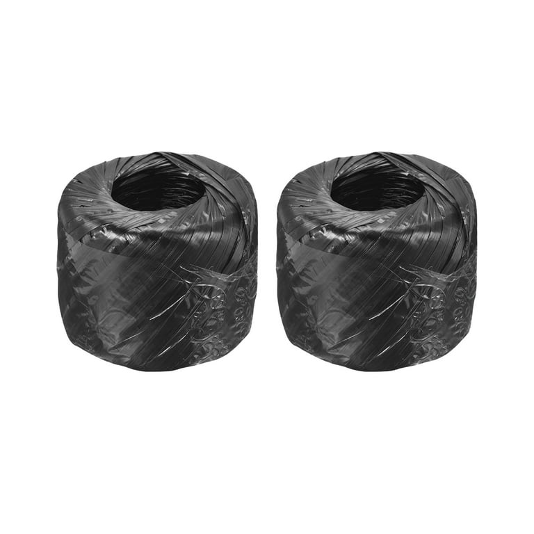 Uxcell Polyester Nylon Plastic Rope Twine Bundled for Packing ,100m Black 2  pack 