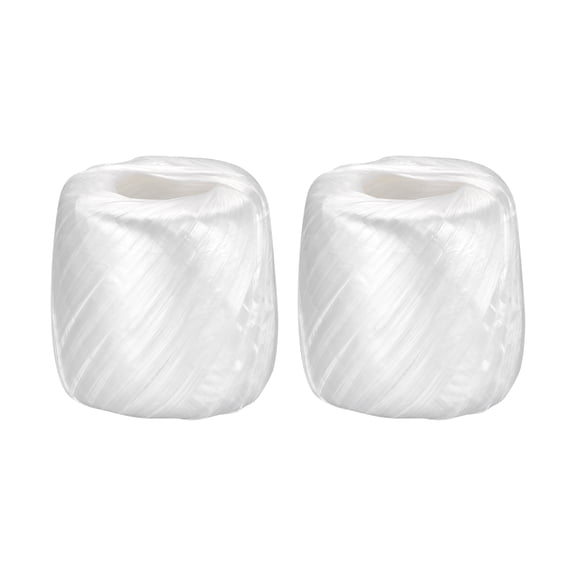 Uxcell Polyester Nylon Plastic Rope Twine Bundled for Packing ,100m White 2 pack