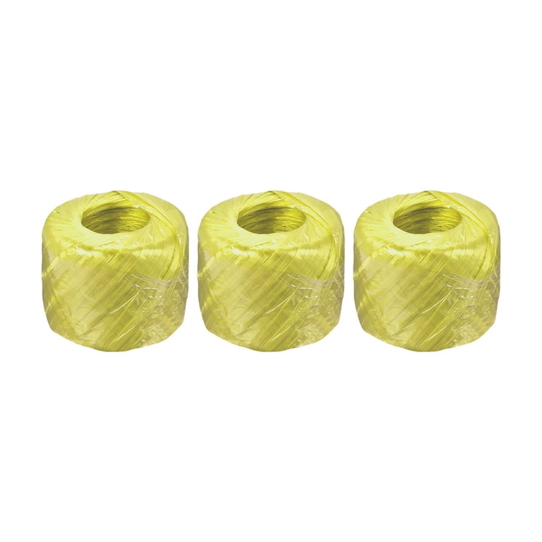 Uxcell Polyester Nylon Plastic Rope Twine Bundled for Packing ,100m Yellow  3 pack