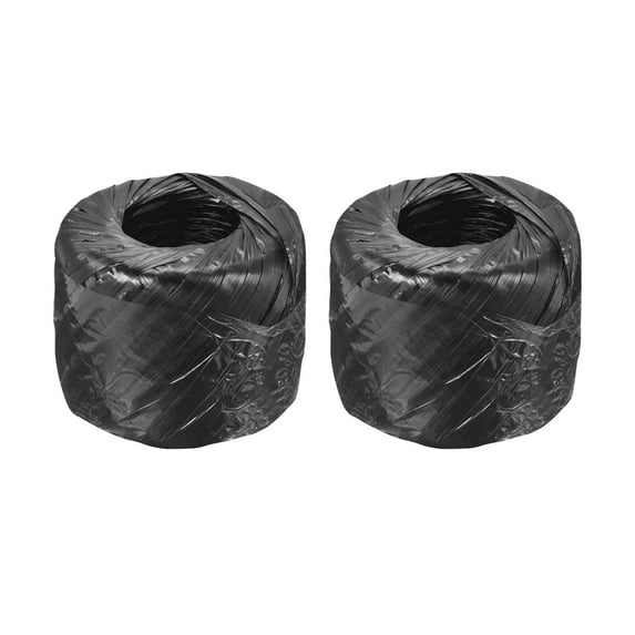 Uxcell Polyester Nylon Plastic Rope Twine Bundled for Packing ,150m Black 2 pack