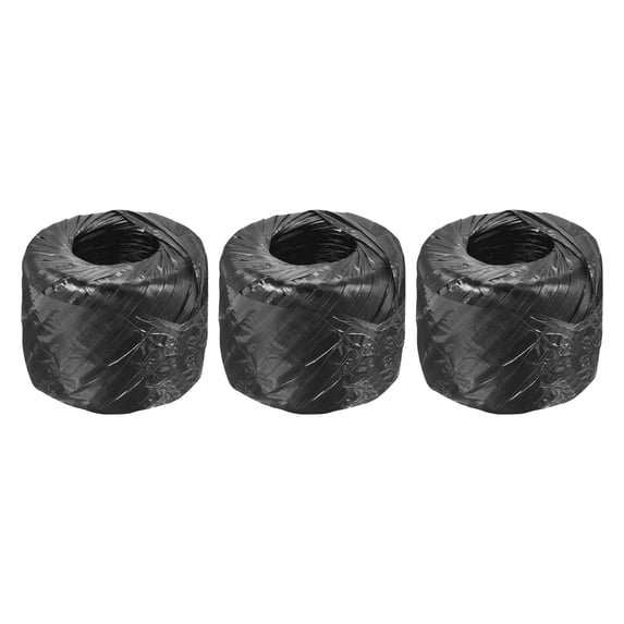 Uxcell Polyester Nylon Plastic Rope Twine Bundled for Packing ,150m Black 3 pack