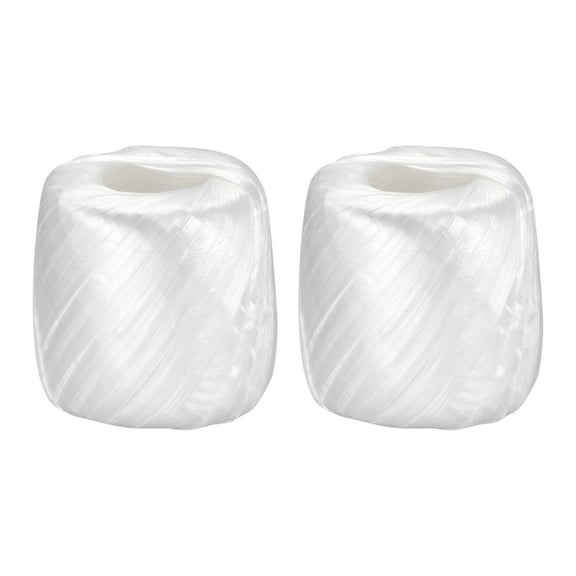 Uxcell Polyester Nylon Plastic Rope Twine Bundled for Packing ,200m White 2 pack