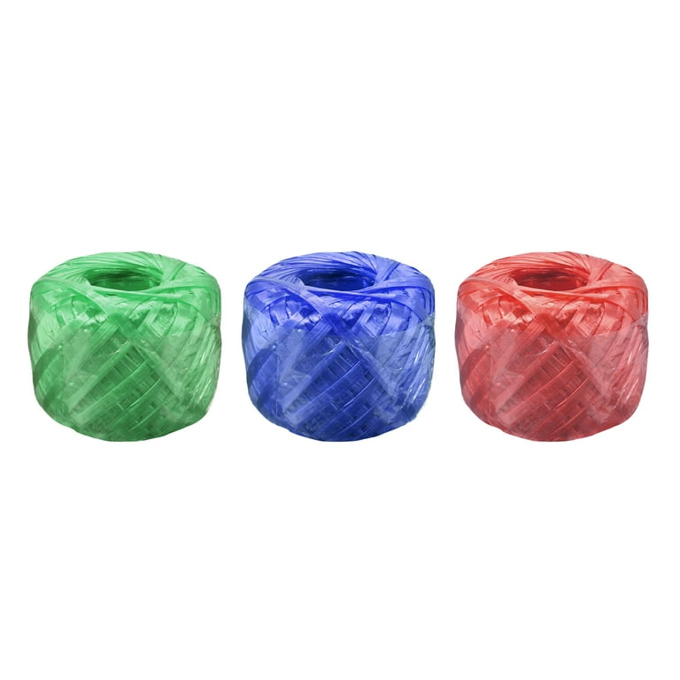 Uxcell Polyester Nylon Plastic Rope Twine Household Bundled for  Packing,100m Length,Red Green Blue,3 Rolls