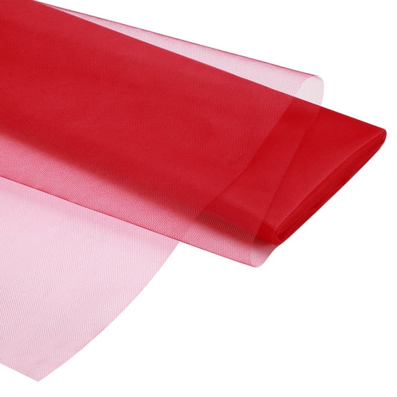 Uxcell Polyester Tulle Fabric Rolls Fabric Spool Tulle for DIY Wedding Red 54 Inch by 10 Yards