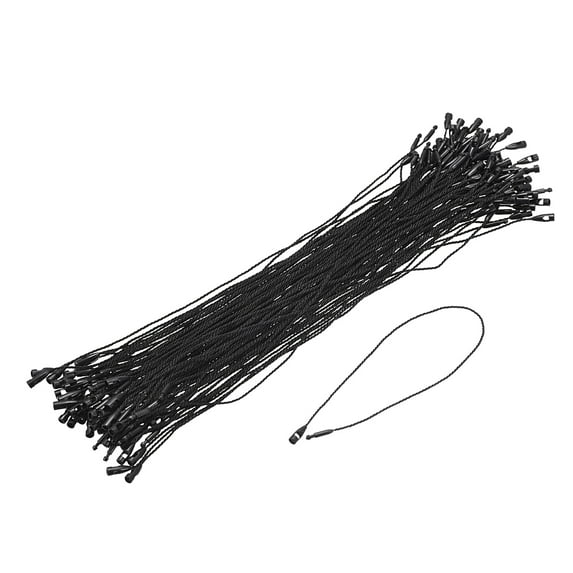 Uxcell Polyester rope Hang Tag String Snap Lock Price Tag Fastener black 7.8inch 100pcs