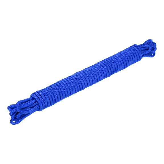Uxcell Polypropylene Rope Braid Cord 15M/49.2ft 7mm Dia Blue