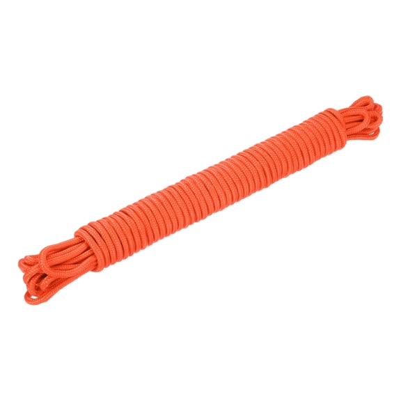 Uxcell Polypropylene Rope Braid Cord 15M/49.2ft 7mm Dia Orange