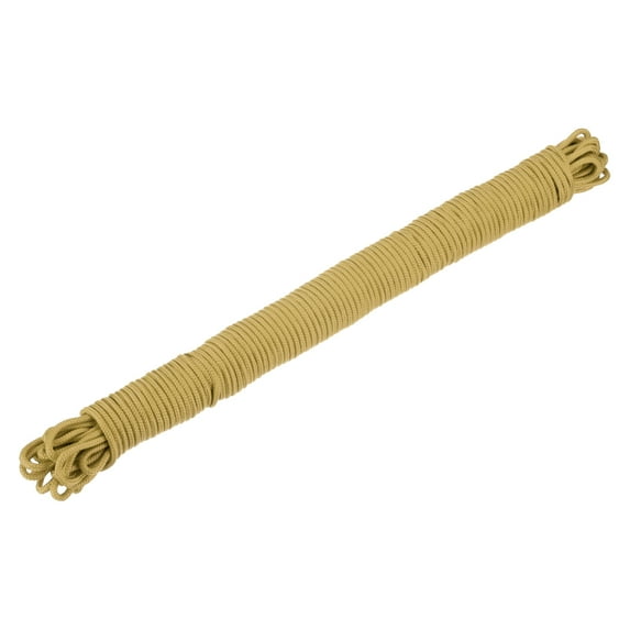 Uxcell Polypropylene Rope Braid Cord 30M/98.4ft 3/16" 4mm Brown for Indoor Outdoor Camping
