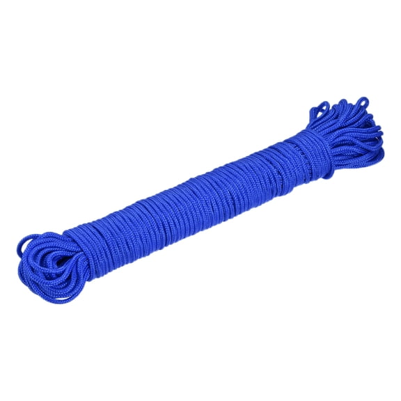Uxcell Polypropylene Rope Braid Cord 30M/98.5ft 2mm Dia Blue for Indoor Outdoor Camping Clothes Line