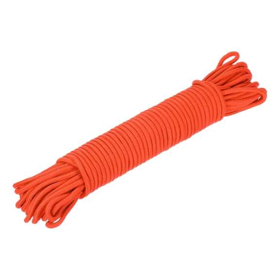 Uxcell Polypropylene Rope Braid Cord 30M/98.5ft 8mm Dia Orange