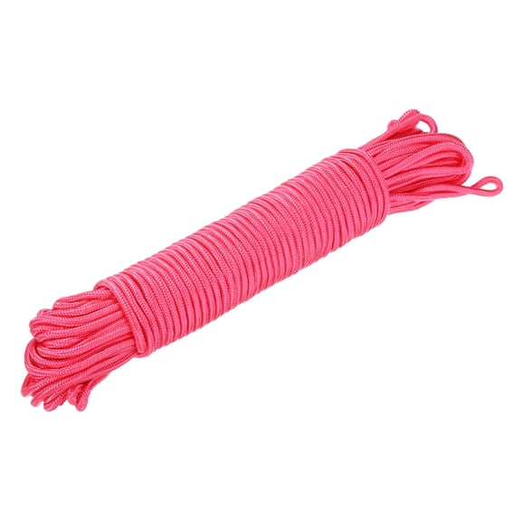Uxcell Polypropylene Rope Braid Cord 30M/98.5ft 8mm Dia Pink