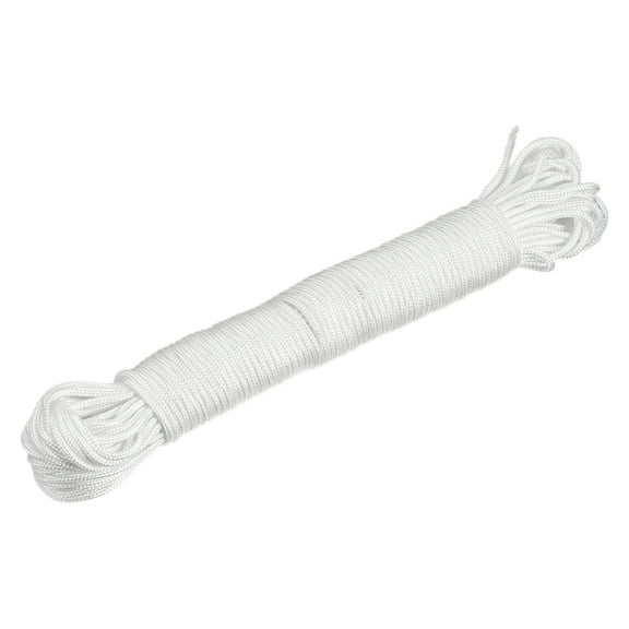 Uxcell Polypropylene Rope Braid Cord 42M/138ft 2mm Dia White for Indoor Outdoor Camping Clothes Line