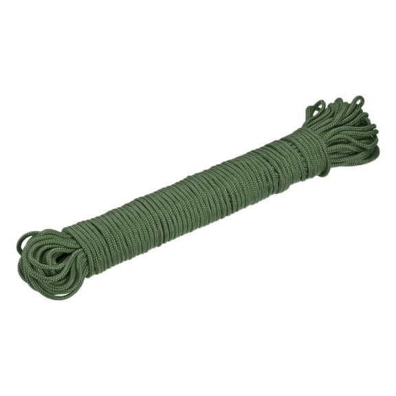 Uxcell Polypropylene Rope Braid Cord 45M/147.6ft 1/8" 3mm Dark Green for Indoor Outdoor Camping Clothes Line