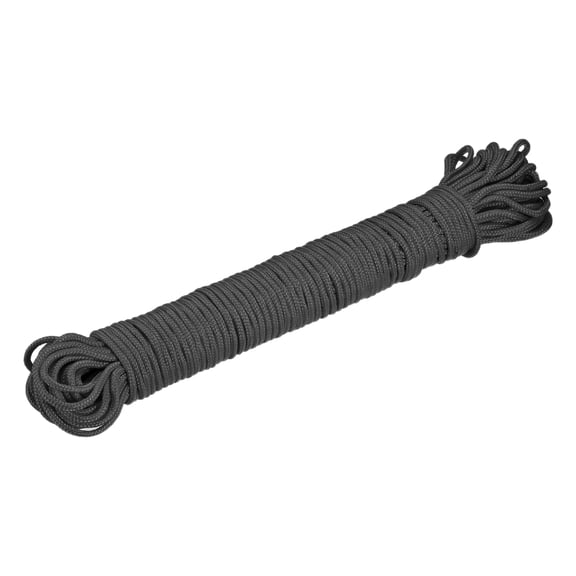 Uxcell Polypropylene Rope Braid Cord 50M/164ft 2mm Dia Black for Indoor Outdoor Camping Clothes Line