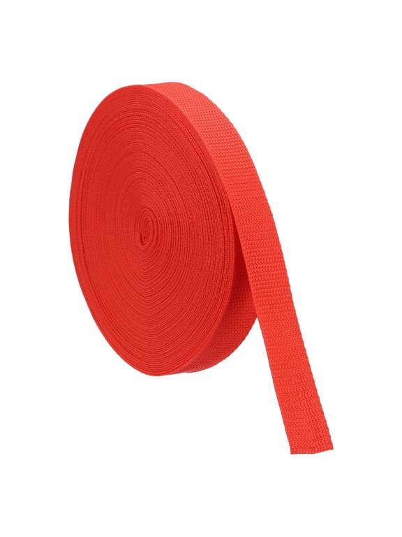 Polypropylene Webbing 1" x 16.5 Yards Webbing Strap Red, Heavy Duty Backpack Strapping Band for Outdoor Luggage Cargo Straps DIY Crafts Camping