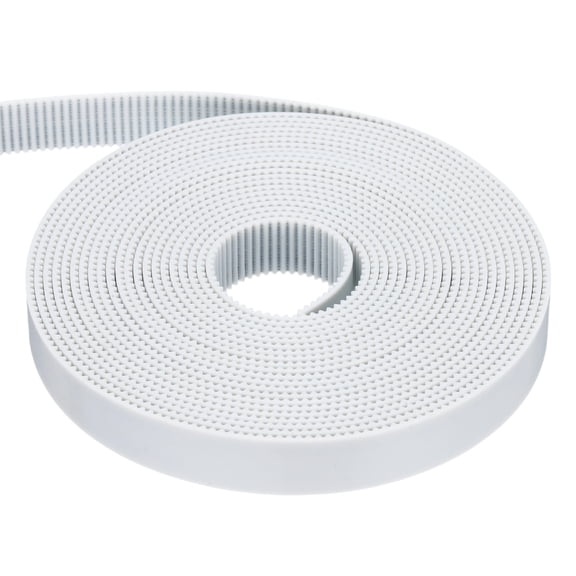 Uxcell Polyurethane PU Steel Cord 2GT Timing Belt 15x5000mm2mm Pitch 2mm Thick White Open Loop Pulley Timing Belt for 3D Printer