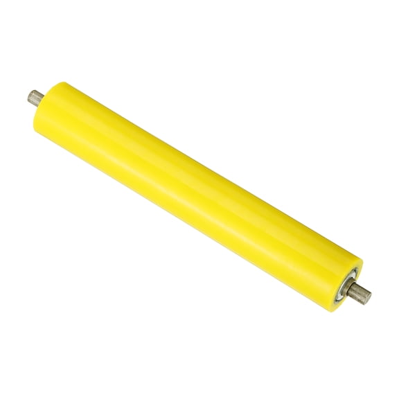 Uxcell Polyurethane Stainless Steel Coated Conveyor Roller 2" Diameter 11" Length, Yellow 1 Pack