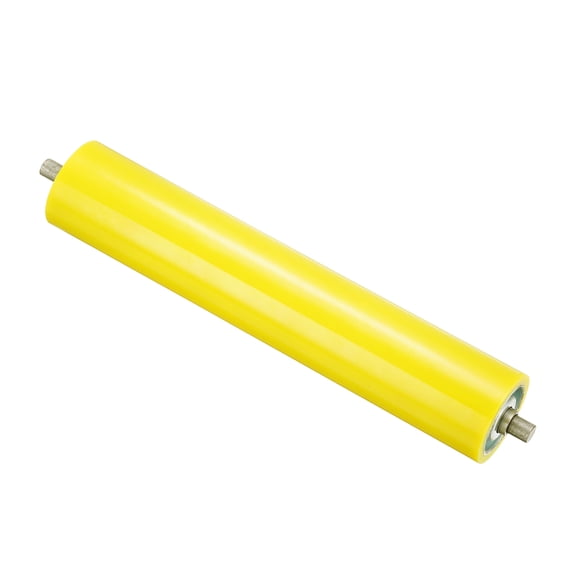 Uxcell Polyurethane Stainless Steel Coated Conveyor Roller 4" Diameter 11" Length, Yellow 1 Pack