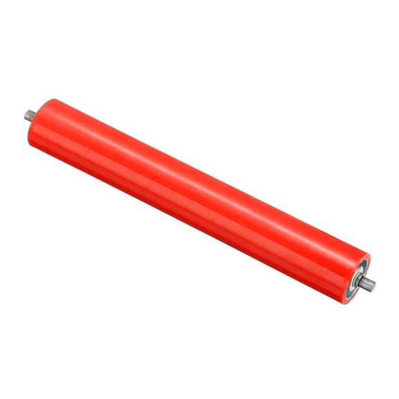 Uxcell Polyurethane Stainless Steel Coated Conveyor Roller 4" Diameter 16" Length, Red 1 Pack