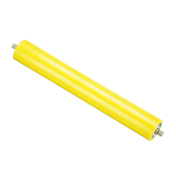 Uxcell Polyurethane Stainless Steel Coated Conveyor Roller 4" Diameter 16" Length, Yellow 1 Pack