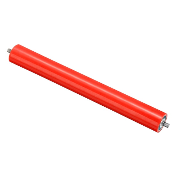 Uxcell Polyurethane Stainless Steel Coated Conveyor Roller 4" Diameter 20" Length, Red 1 Pack
