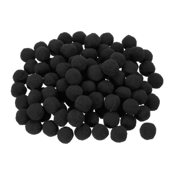 Uxcell Pom Felt Balls Fabric 0.39" Black for Crafts Project DIY 100 Pcs