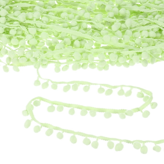 Uxcell Pom Pom Ball Fringe Trim, 10 Yards 11mm Mini Pom Pom Trim Ribbon for Home Decoration/DIY Crafts, Mint Green