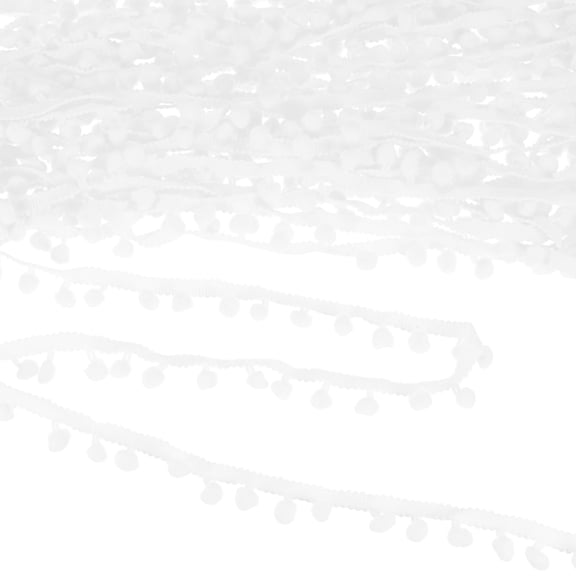 Uxcell Pom Pom Ball Fringe Trim, 10 Yards 8mm Mini Pom Pom Trim Ribbon for Home Decoration/DIY Crafts, White