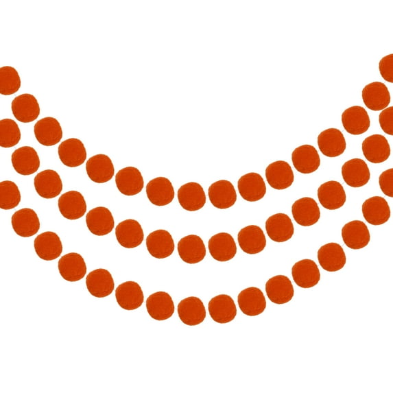 Uxcell Pom Pom Garland Decorative Hanging Banner Felt Balls for Halloween Thanksgiving Christmas Wedding Birthday Orange 6.5 Feet