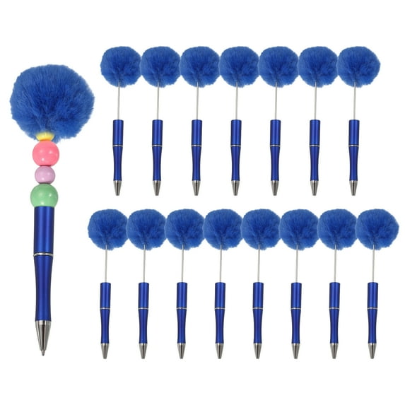 Uxcell Pompom Ballpoint Pens, Fluffy Ball Pens Pom Pom Plastic Cute Beaded Pen for DIY Gift Writing Office Supplies - 16 Pcs (Dark Blue)
