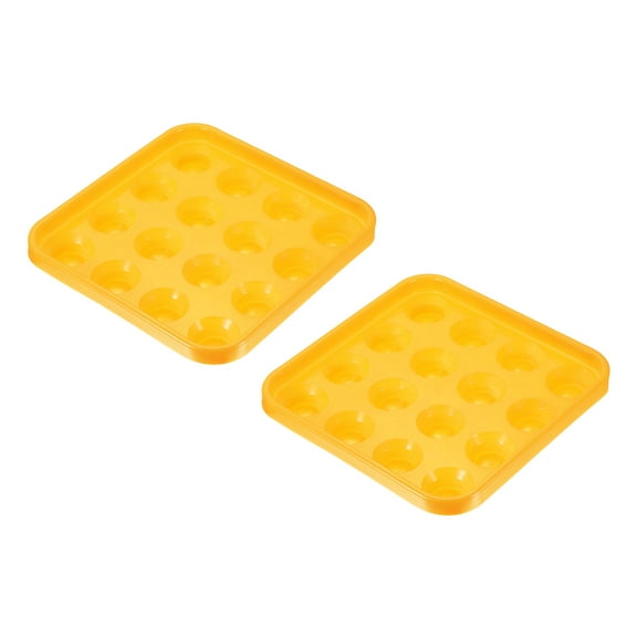 Uxcell Pool Ball Tray Billiard Ball Holder Snooker Storage Tray Pool Table 16 Balls, Yellow 2 Pack