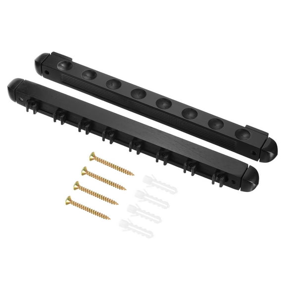 Uxcell Pool Cue Rack Wooden Billiard Cue Stick Rack Wall Mounted Stick Holder Holds 8 Cue Black 1Pair