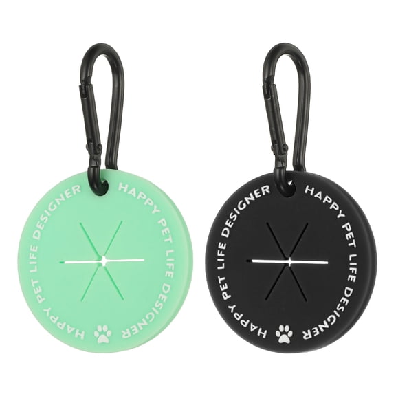 Uxcell Poop Bag Clip, Poop Bag Holders for Leashes Dog Waste Carrier Holder Round Hands-Free, (Black/Green, 2 Pcs), Intended for Running / Walking / Bicycle / Easy Carrier