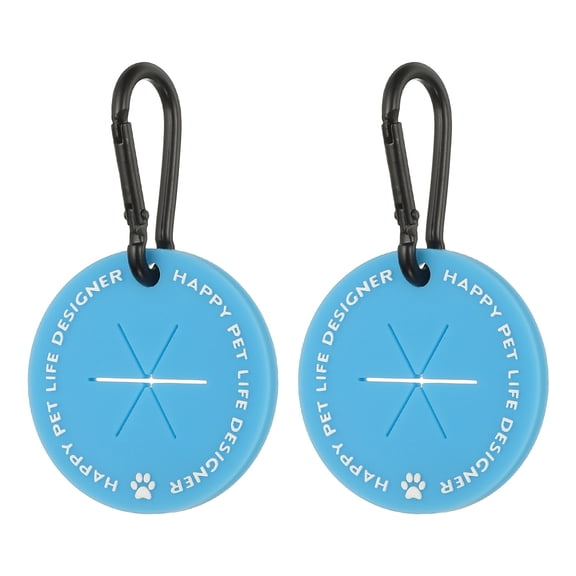 Uxcell Poop Bag Clip, Poop Bag Holders for Leashes Dog Waste Carrier Holder Round Hands-Free, (Blue, 2 Pcs), Intended for Running / Walking / Bicycle / Easy Carrier