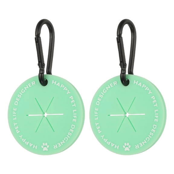 Uxcell Poop Bag Clip, Poop Bag Holders for Leashes Dog Waste Carrier Holder Round Hands-Free, (Green, 2 Pcs), Intended for Running / Walking / Bicycle / Easy Carrier