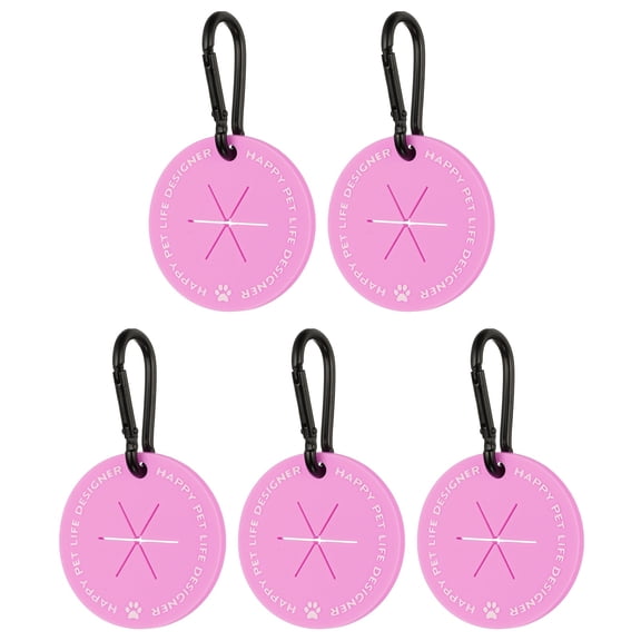 Uxcell Poop Bag Clip, Poop Bag Holders for Leashes Dog Waste Carrier Holder Round Hands-Free, (Purple, 5 Pcs), Intended for Running / Walking / Bicycle / Easy Carrier