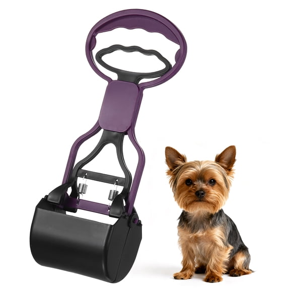 Uxcell Poop Scooper, 11" Long Handle No Touch Dog Poop Scooper Grabber Non-Breakable Spring Pick Up Tool Shovel, (Purple), Intended for Dogs Waste in Lawns/Grass/Dirt/Gravel