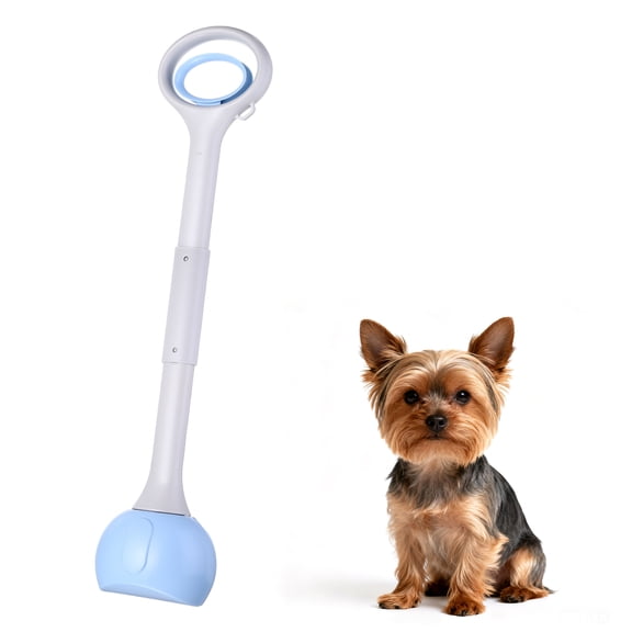 Uxcell Poop Scooper, 27.6" Long Handle No Touch Dog Poop Scooper Grabber Foldable Spring Pick Up Tool Shovel, (Blue), Intended for Dogs Waste in Lawns/Grass/Dirt/Gravel