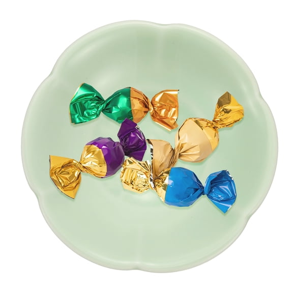 Uxcell Porcelain Serving Dish 4.25'' Ceramic Candy Plate with Cloud Pattern Petal Shape Decorative Bowl Plum Green