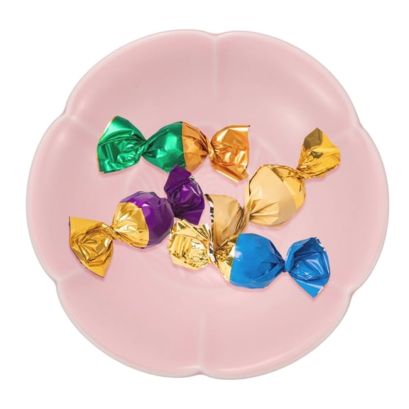 Porcelain Serving Dish, 4.25 Inch Small Ceramic Candy Plate with Water Pattern Petal Shape Decorative Bowl for Wedding Party Household Living Room Candy Snack Plate Pink
