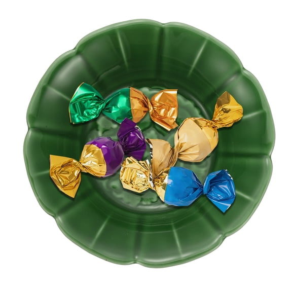Uxcell Porcelain Serving Dish 4.25'' Small Ceramic Candy Plate with Lotus Pattern Petal Shape Decorative Bowl Green