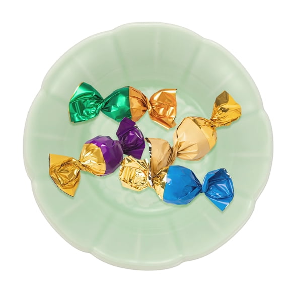 Uxcell Porcelain Serving Dish 4.25'' Small Ceramic Candy Plate with Lotus Pattern Petal Shape Decorative Bowl Plum Green