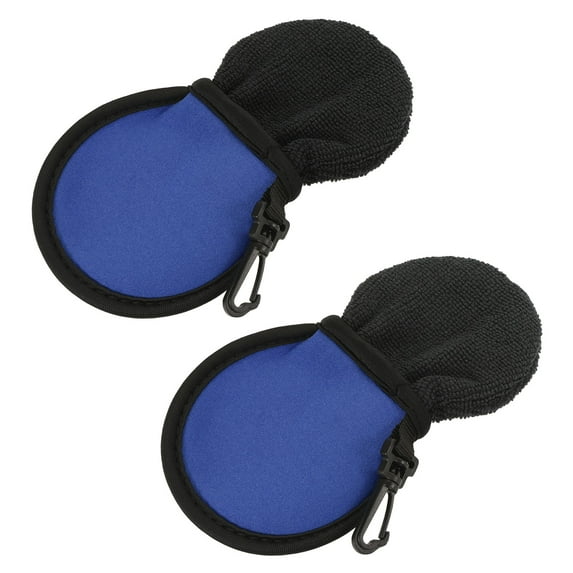 Uxcell Portable Pouch Pocket Washer Bag with Clips Golf Ball Cleaner Blue 2 Pack