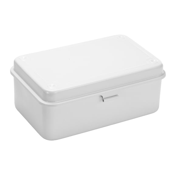 Uxcell Portable Steel Tool Box, 7.5" x 4.7" x 2.4" with Metal Latch Trunk Tool Storage Box Metal Organizer Mountain Toolbox for Garage Warehouse Workshop Household, White