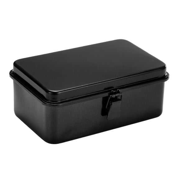 Uxcell Portable Steel Tool Box, 7.5" x 4.7" x 2.4" Trunk Tool Storage Box Metal Organizer Mountain Toolbox for Garage Warehouse Workshop Household, Black